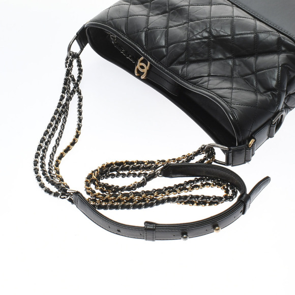 Chanel Black Gold Silver Hardware Vintage Calfskin Shoulder Bag - Picture 3 of 12
